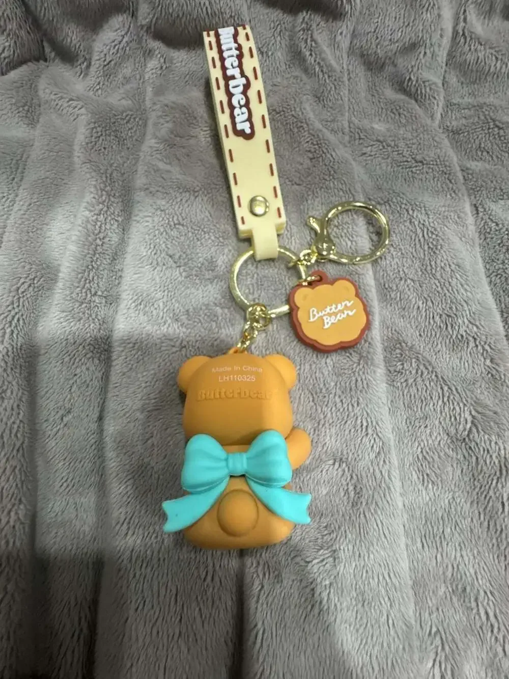Butterbear Character Silicone Keychain with Strap